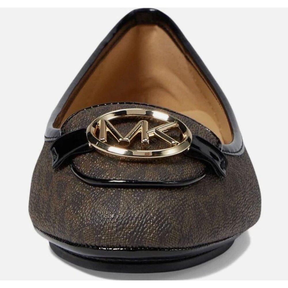 NWB Michael Kors Lillie Logo Moccasin Flats Brown Size 8 $115 [jb] - Picture 2 of 16